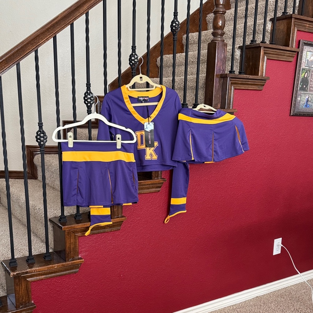 Dolls Kill Purple and Yellow Cheer Set